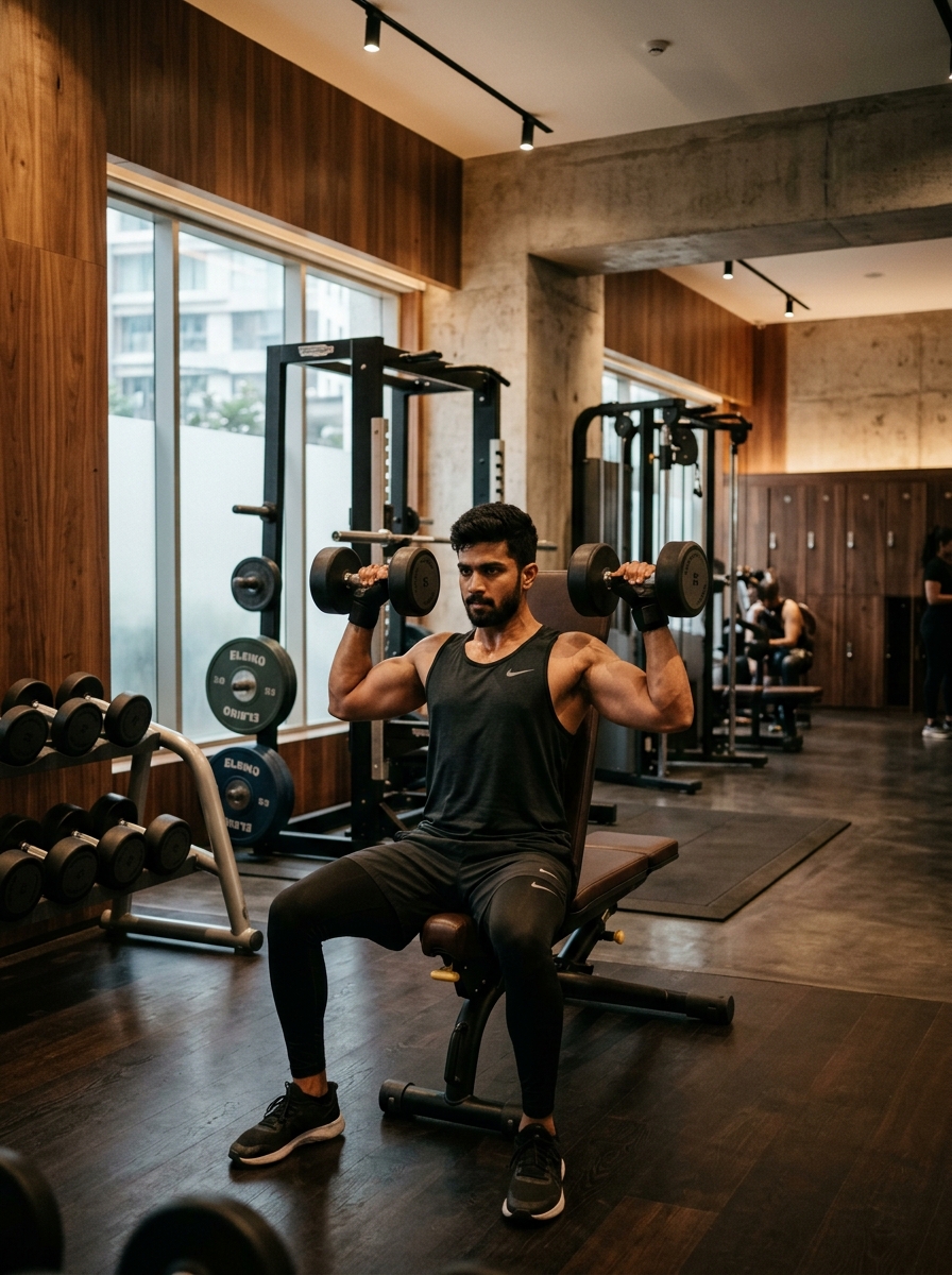 Move — Indian man training in luxury gym