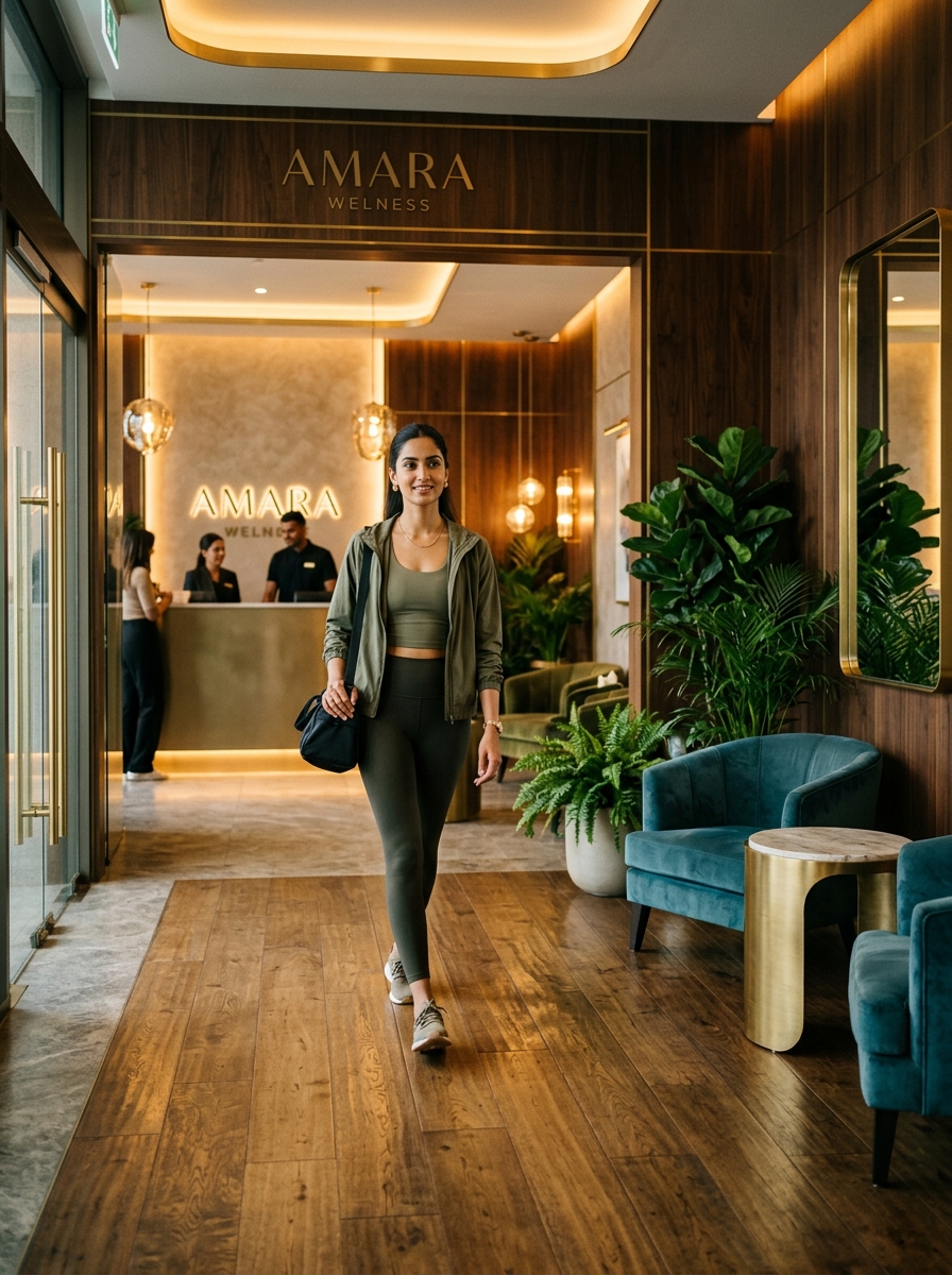 The Reserve — luxury wellness club lobby